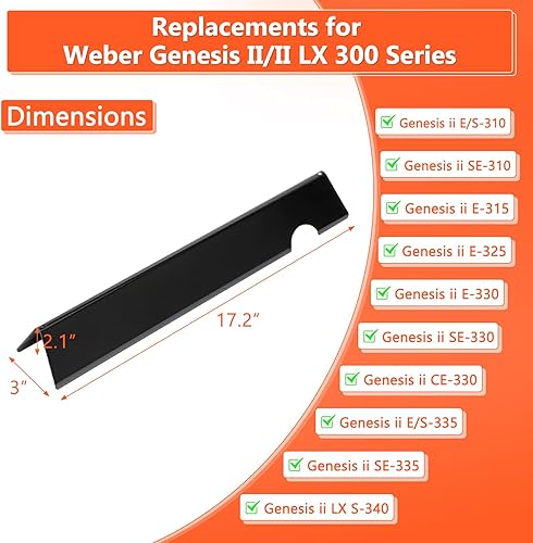 Miniatura 191 de QuliMetal 66033 Barras aromatizantes para Weber Genesis II E-410/E-415/E-435, piezas de parrilla para parrillas de gas Weber GS4 Genesis II LX serie