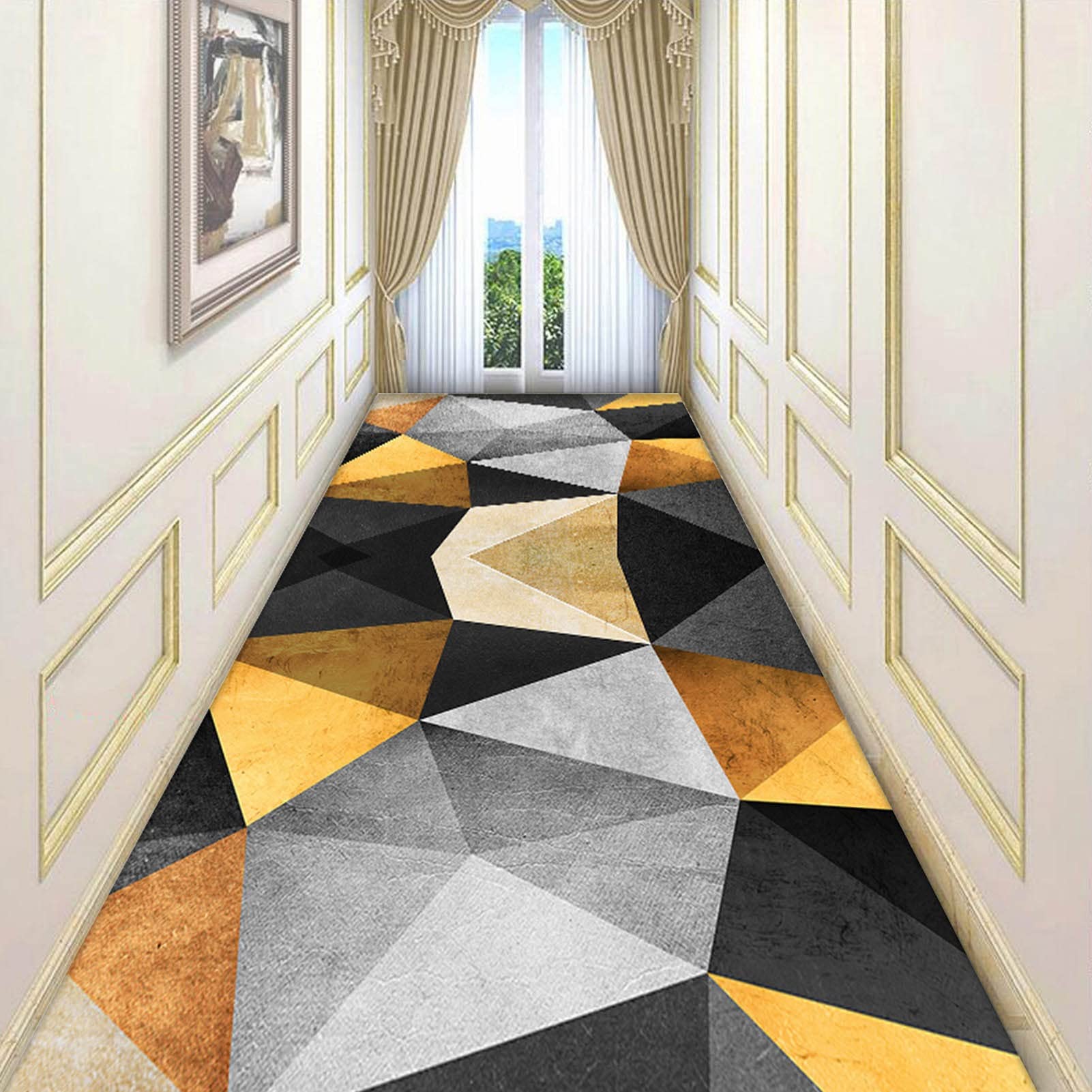 Traditionele lange tapijt gang runner tapijt voor keuken hal trappen gang entree woonkamer - 100cm 1,5 m 2m 250cm 300 cm passage antislip vloermat wasbaar (Size : 60x450cm