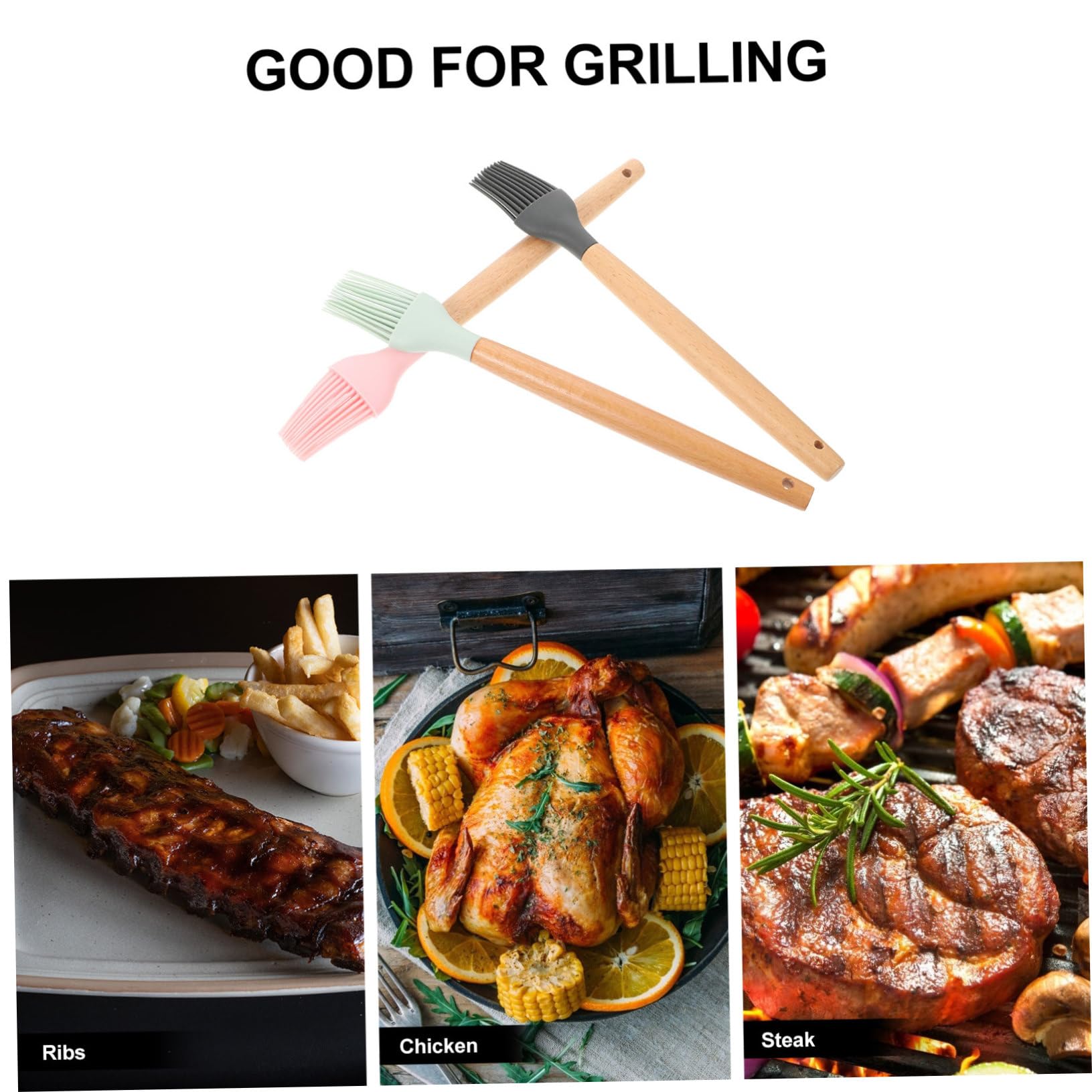 Happyyami 3Pcs Silicone Basting Brush Heat Resistant Cooking Oil Brush for Baking Grilling and Barbecue Safe Food Grade Silicone Deep