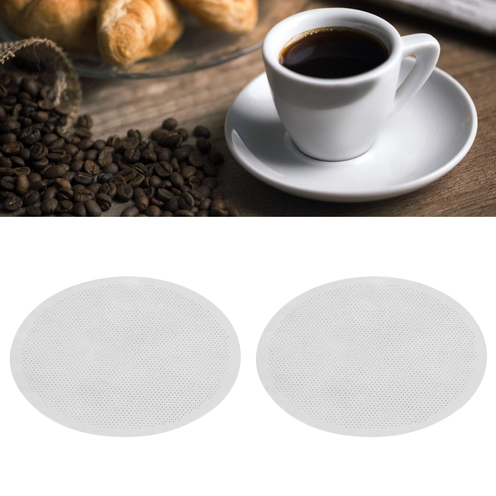 Premium Koffiefilter Mesh Herbruikbaar 304 Roestvrij Staal Ronde Zeef voor Franse Pers Koffiezetapparaat Schijf 2 Filters