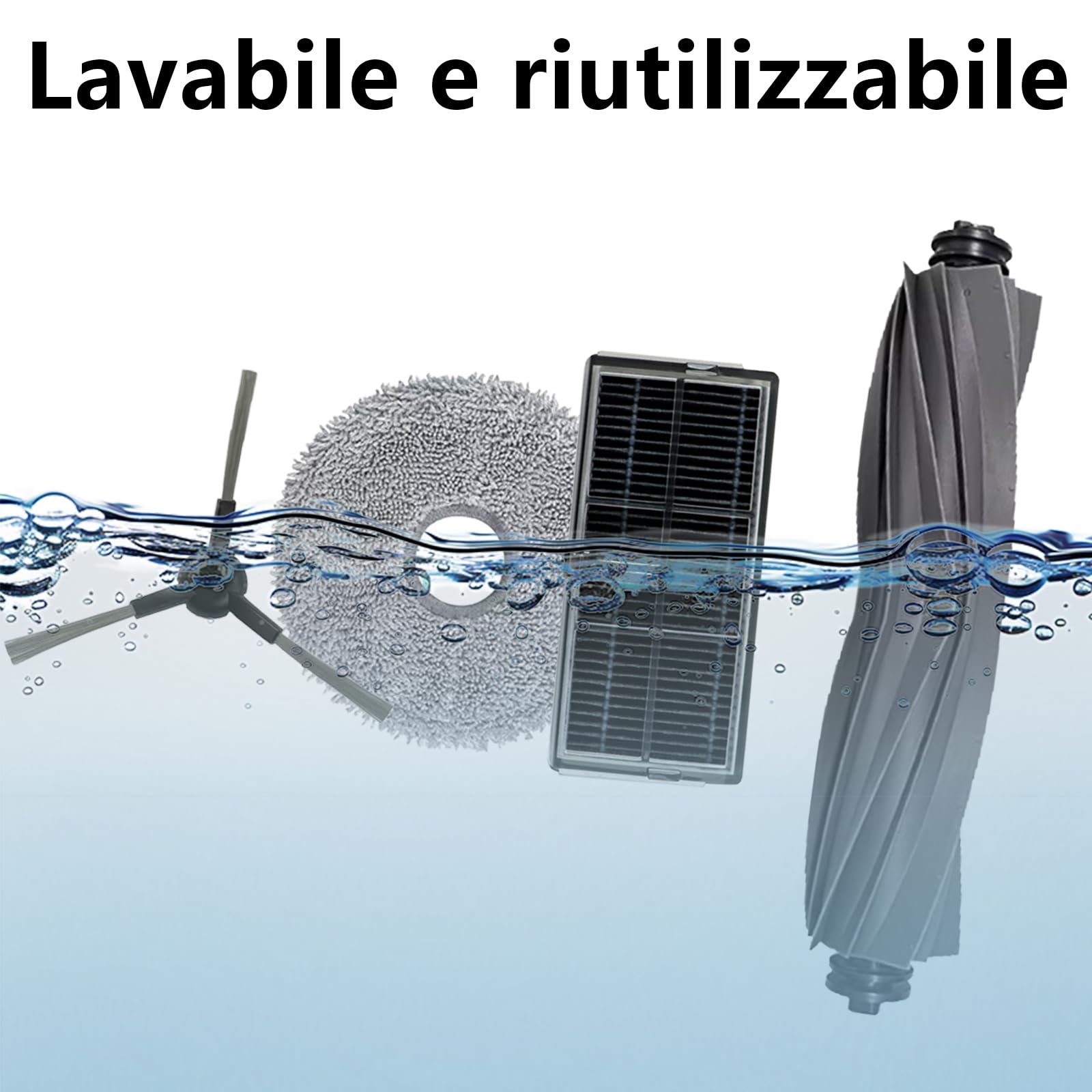 18 pcs Accessori per Dreame L10s Ultra Gen 2 Aspirapolvere Ricambio | 1 Spazzola principale,4 Filtri,4 Asciugamani,4 Sacchetto di polvere,4 Spazzola laterale,1 Spazzola da Pulizia,18 pcs Ricambio