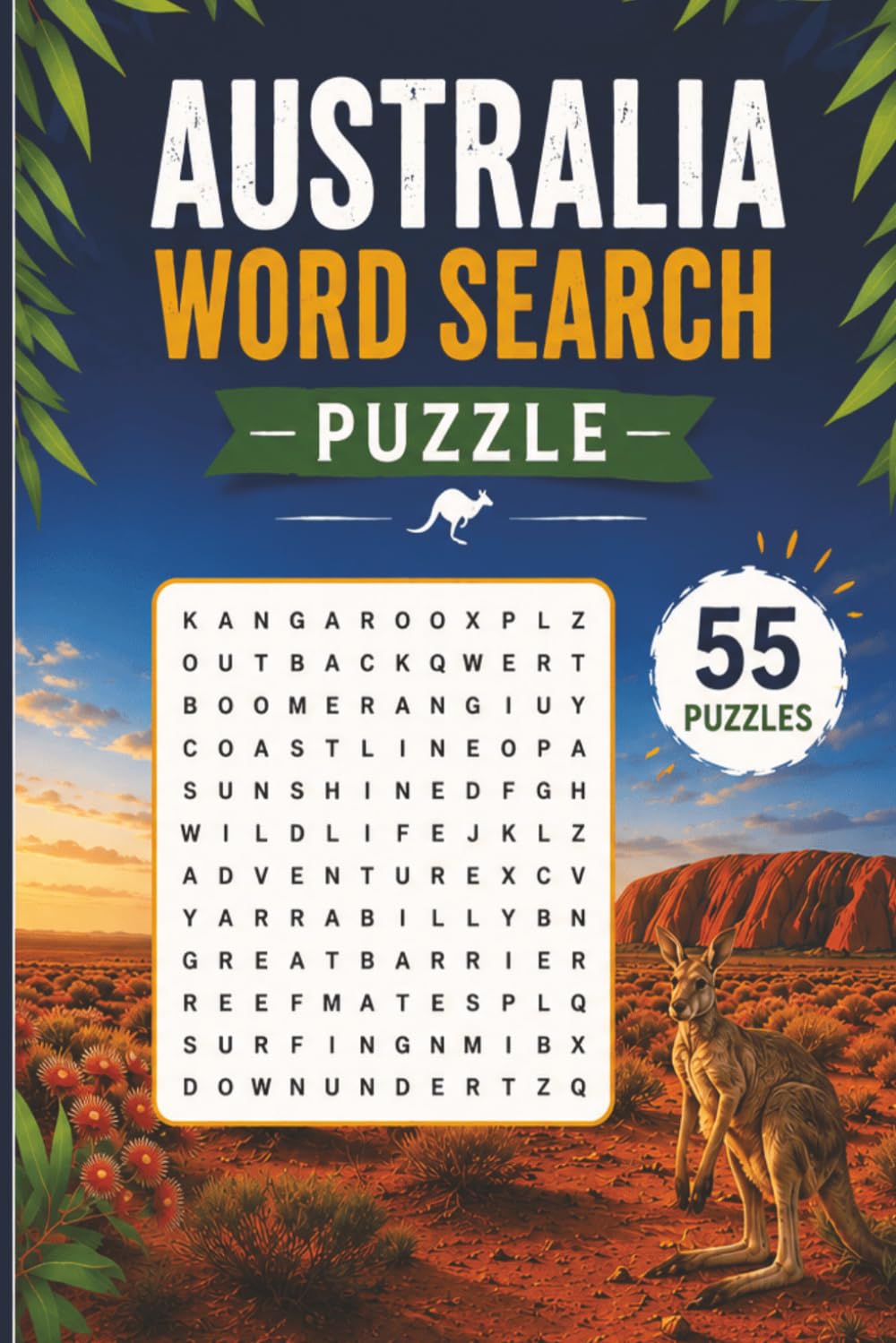 Australia Word Search Puzzle: 55 Puzzles Word Search Australia and More | 6x9 inches, 110 pages | Gift for Australia, Traveling & Countries Lover