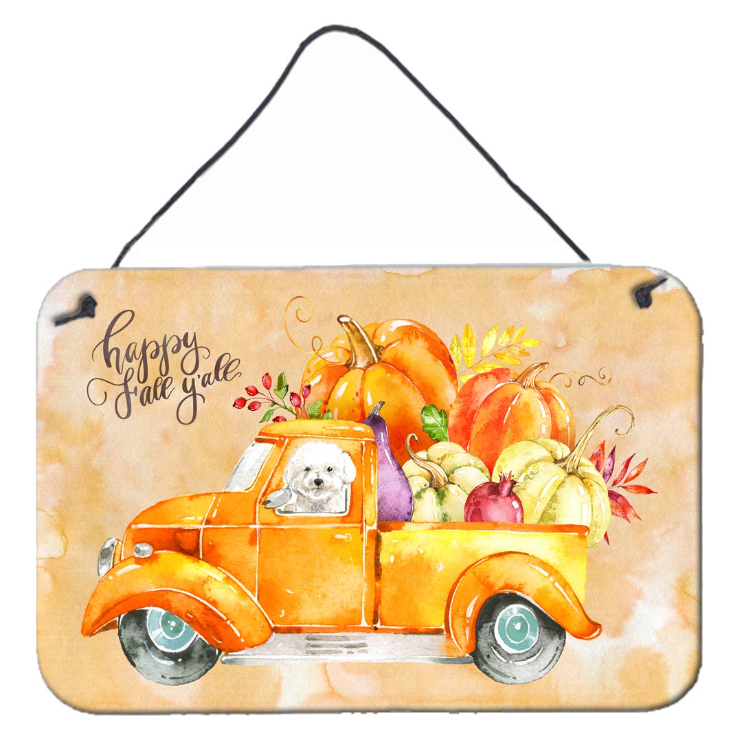 Bichon Frisé Décoration Murale Automne Plaque Suspendue Multicolore Caroline's Treasures