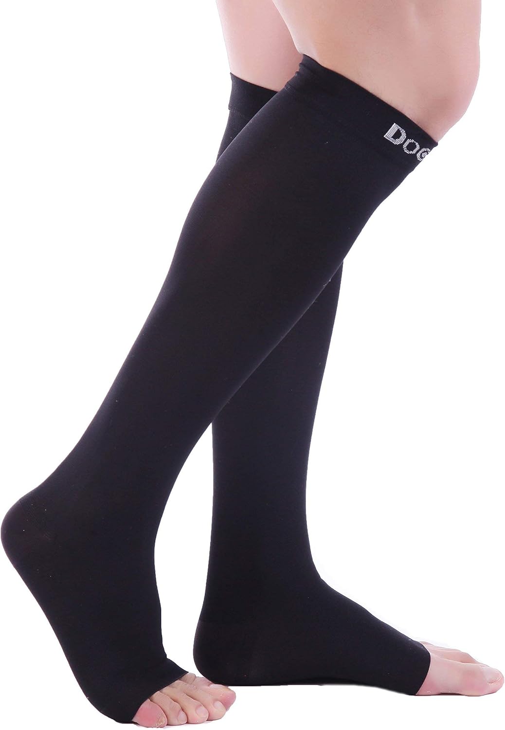 Doc Miller Open Toe Compression Socks for Men & Women, 30-40 mmHg Knee High Support, Toeless Design for Daily Leg Comfort, Breathable Nylon Spandex, 1 Pair - Image 7