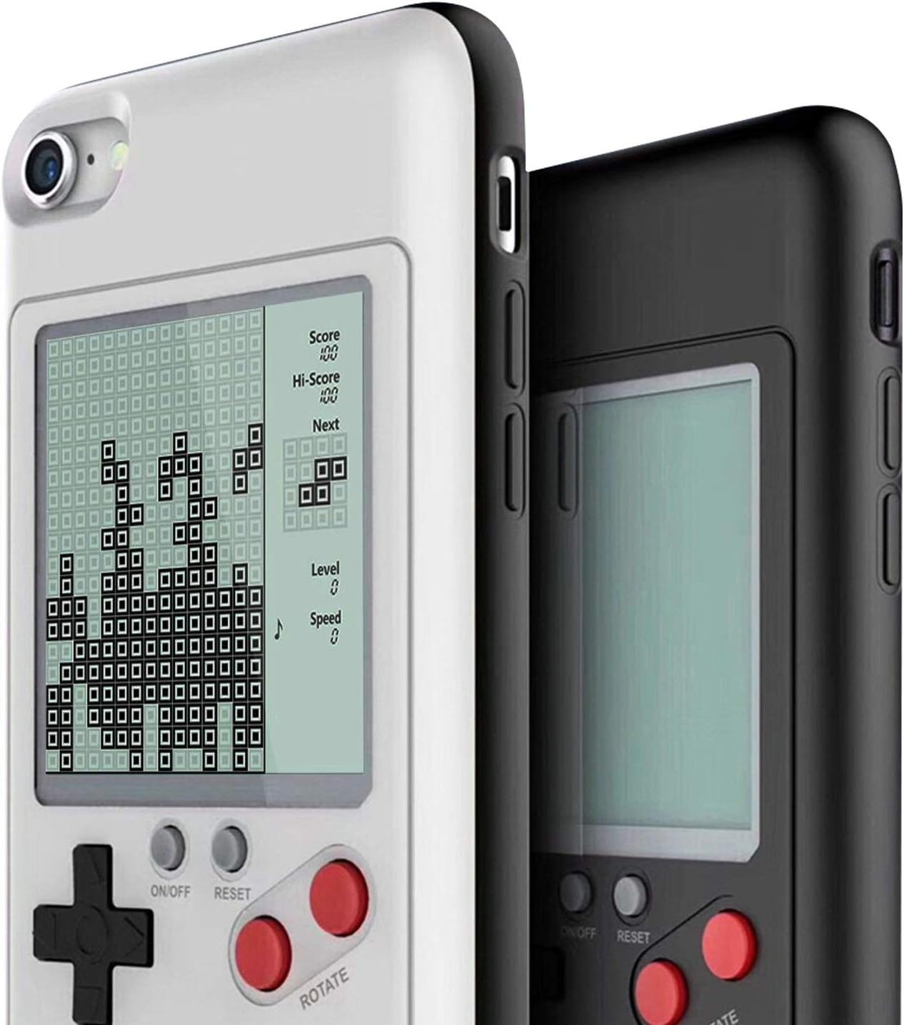 Keklle Tetris Video Game Cover Case for iPhone 7/8 Plus Creative Shockproof Case Cover for Child Kids Boys Girls (White, iPhone 7 Plus/8 Plus) (White)