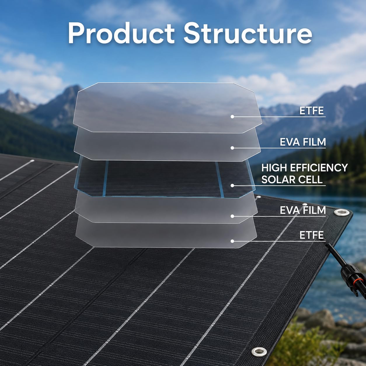Kit pannello solare monocristallino flessibile da 500 W, controller 40 A, 12 V/24 V | Design ultrasottile con 6 punti di fissaggio rinforzati per roulotte, camper, barche, rimorchi e uso domestico.