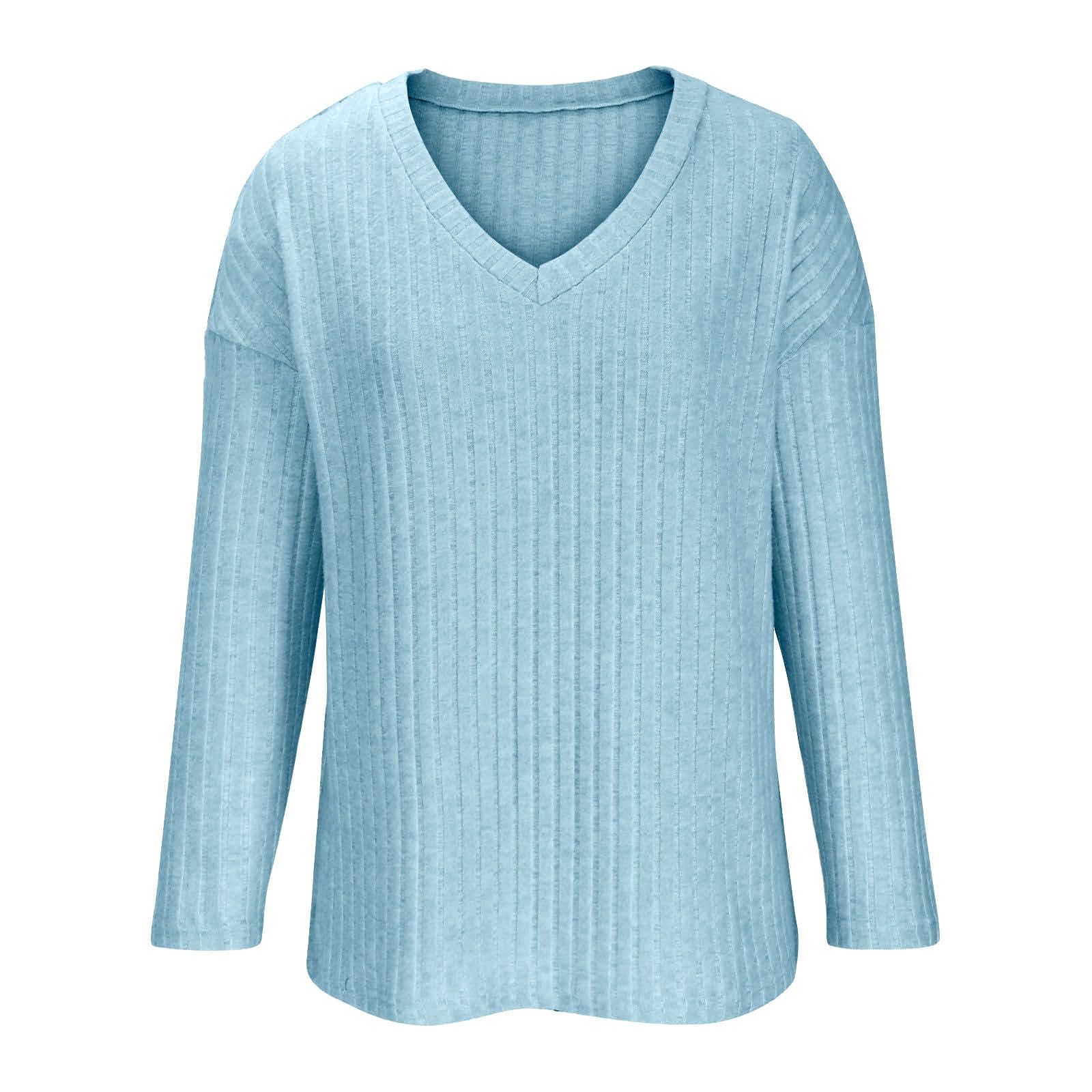 Pigiama e loungewear da donna, morbido maglia a coste, per la casa, per l'inverno, a maglia, set da due pezzi, a maniche lunghe, con scollo a V, per il tempo libero