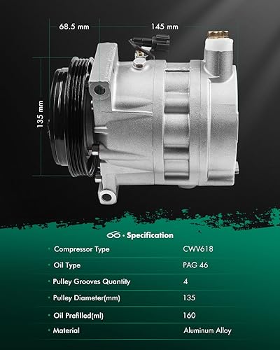 Miniatura 8 de SCITOO Compresor de CA 2003-2006 para I-nfiniti GS35 3.5L 2003-2008 para I-nfiniti FX35 3.5L CO 11149RW Compresor de aire acondicionado