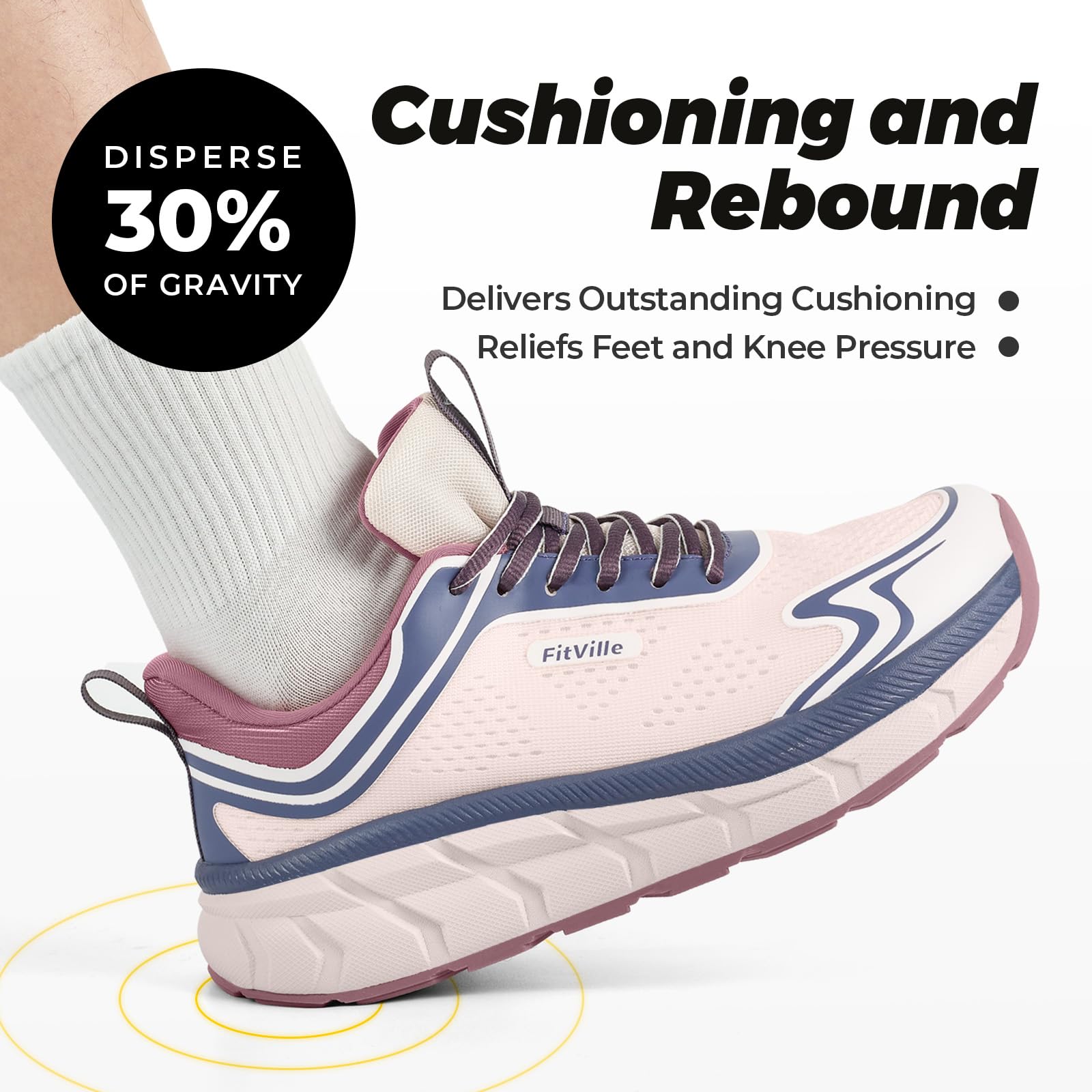 FitVille Weit Laufschuhe Damen Sportschuhe Atmungsaktive Sneaker Leichte Joggingschuhe Bequeme Walking Schuhe Gr.35.5-42.5
