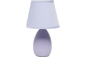 Purple Nightlight Ceramic Oval Egg Table Lamp