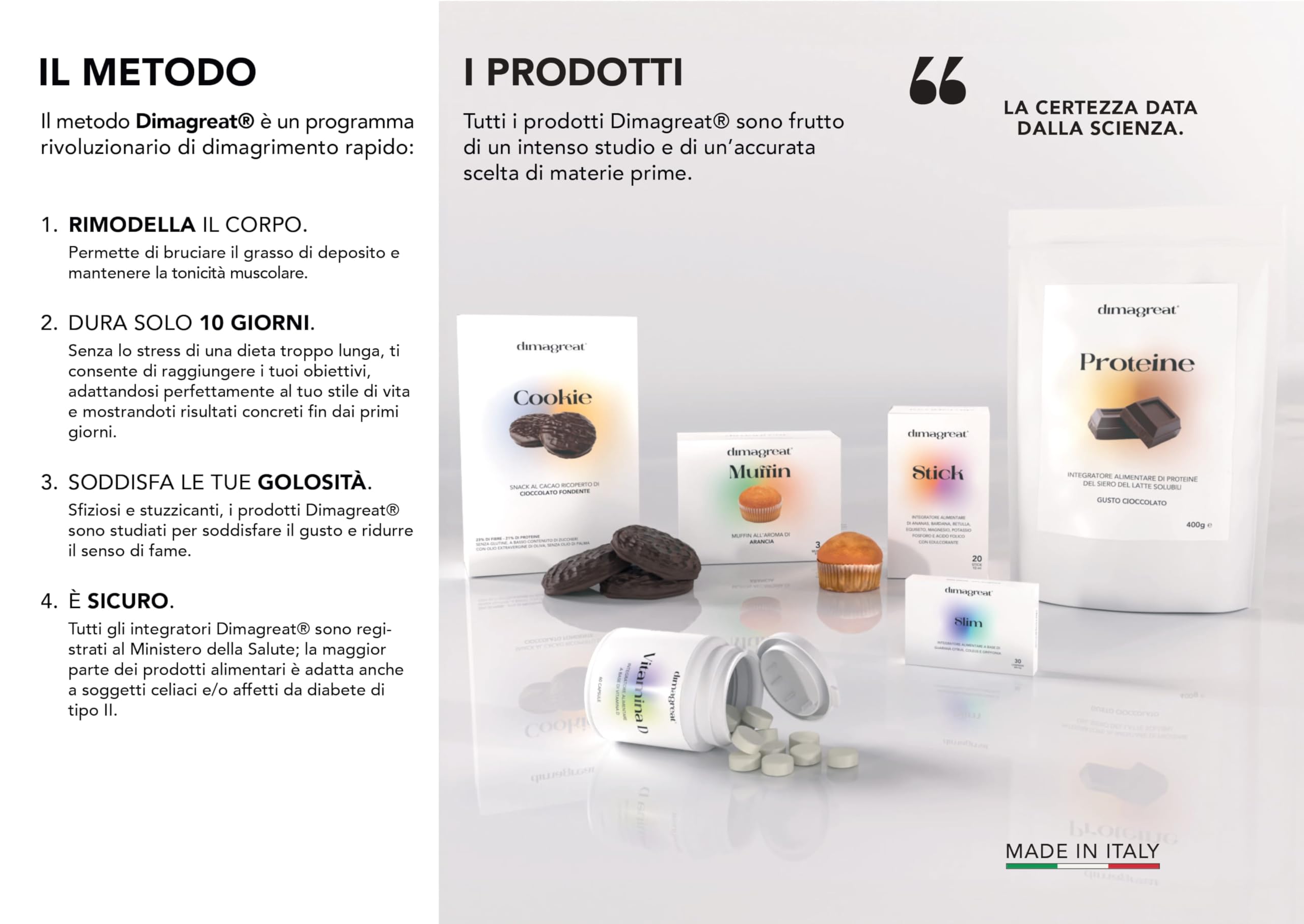 DIMAGREAT 27 Biscotti Proteici Gusto Cacao e Cioccolato Fondente, Made in Italy - Ricchi di Proteine e Poveri di Carboidrati, Forte Dimagrante - Dieta Chetogenica e Senza Glutine