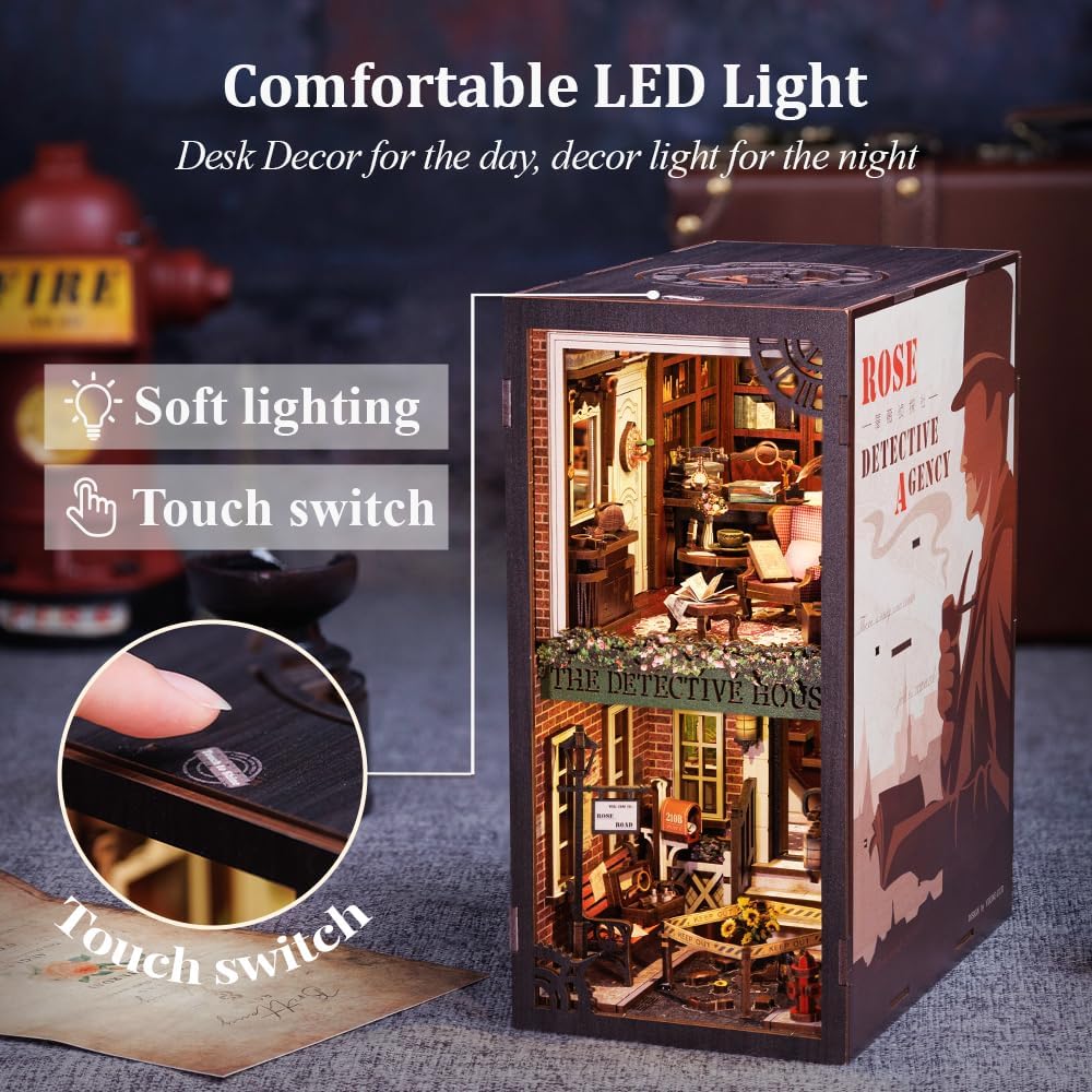 CUTEBEE Book Nook with comfortable LED light and touch switch