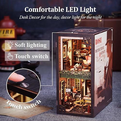 Miniatura 71 de CUTEBEE - Kit de rincón de libros, kit de casa de muñecas en miniatura para adultos y adolescentes, rincón de casa en miniatura, decoración 3D