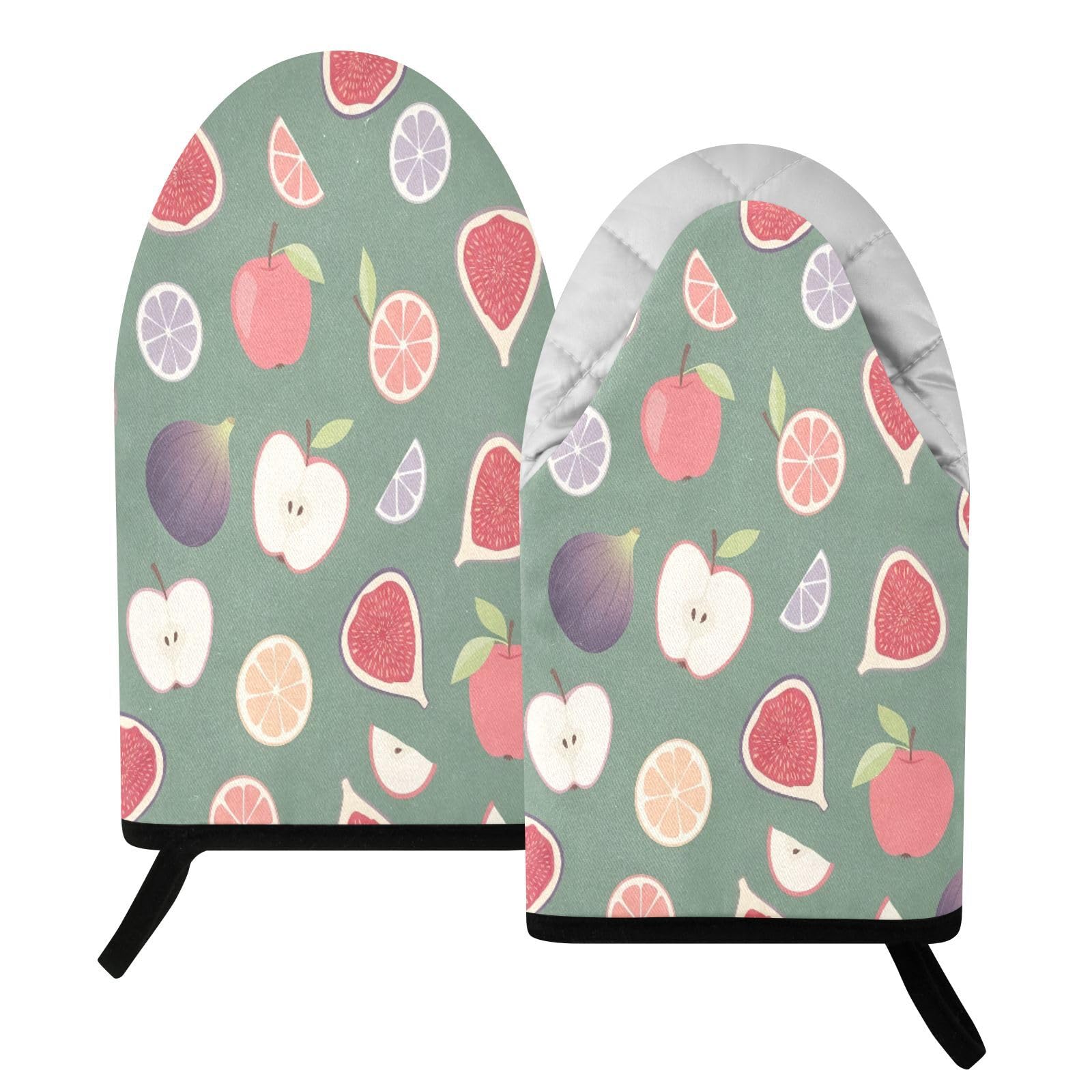 BURSTDDY Fruits Oven Mitt,Heat Resistant Kitchen Mitts for Cooking