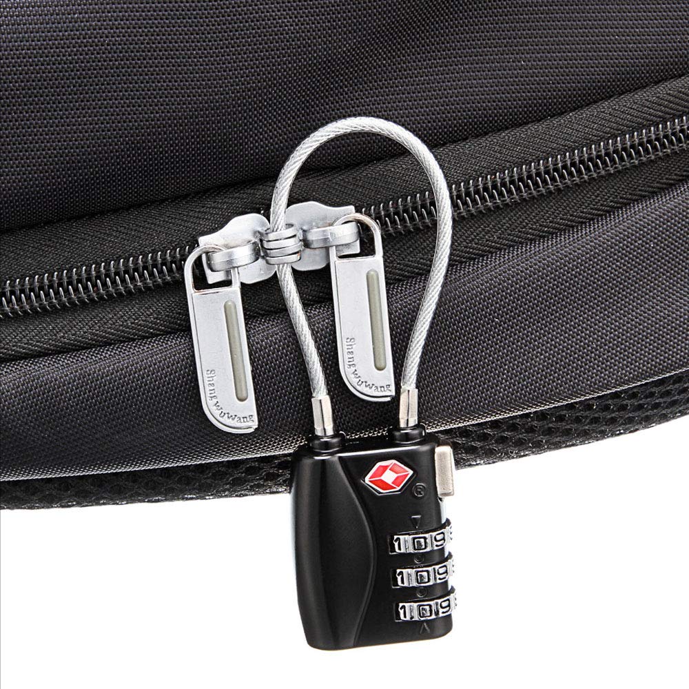 4 X Cavo lucchetto con lucchetto a combinazione a 3 cifre giallo for bagagli Valigia Borsa da viaggio Zaino Codice di sicurezza Resettabile / 98 (Color : Silver)