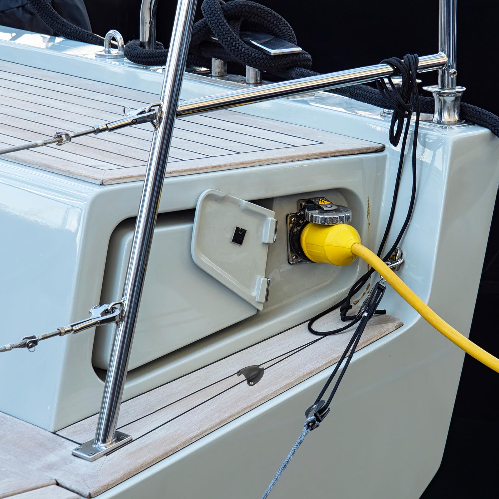 PATIKIL 2-29/32" Coperchio di Sfiato per Cavo in Nylon Marino, 2pz Tappo di Sfiato in Plastica a Conchiglia con Viti di Installazione per Yacht, Nero