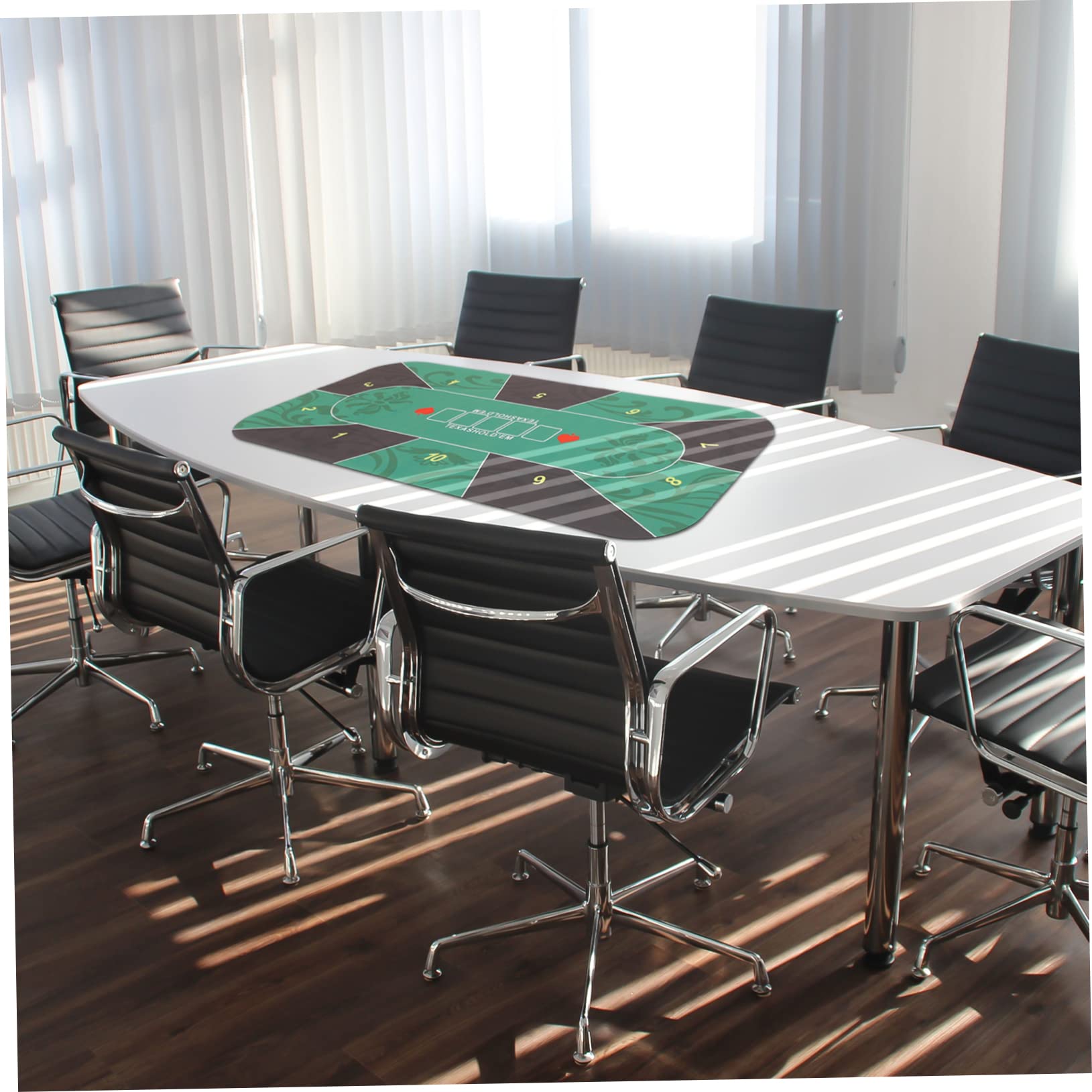 rutschfeste Pokermatte aus Gummi für 10 Spieler, Grün