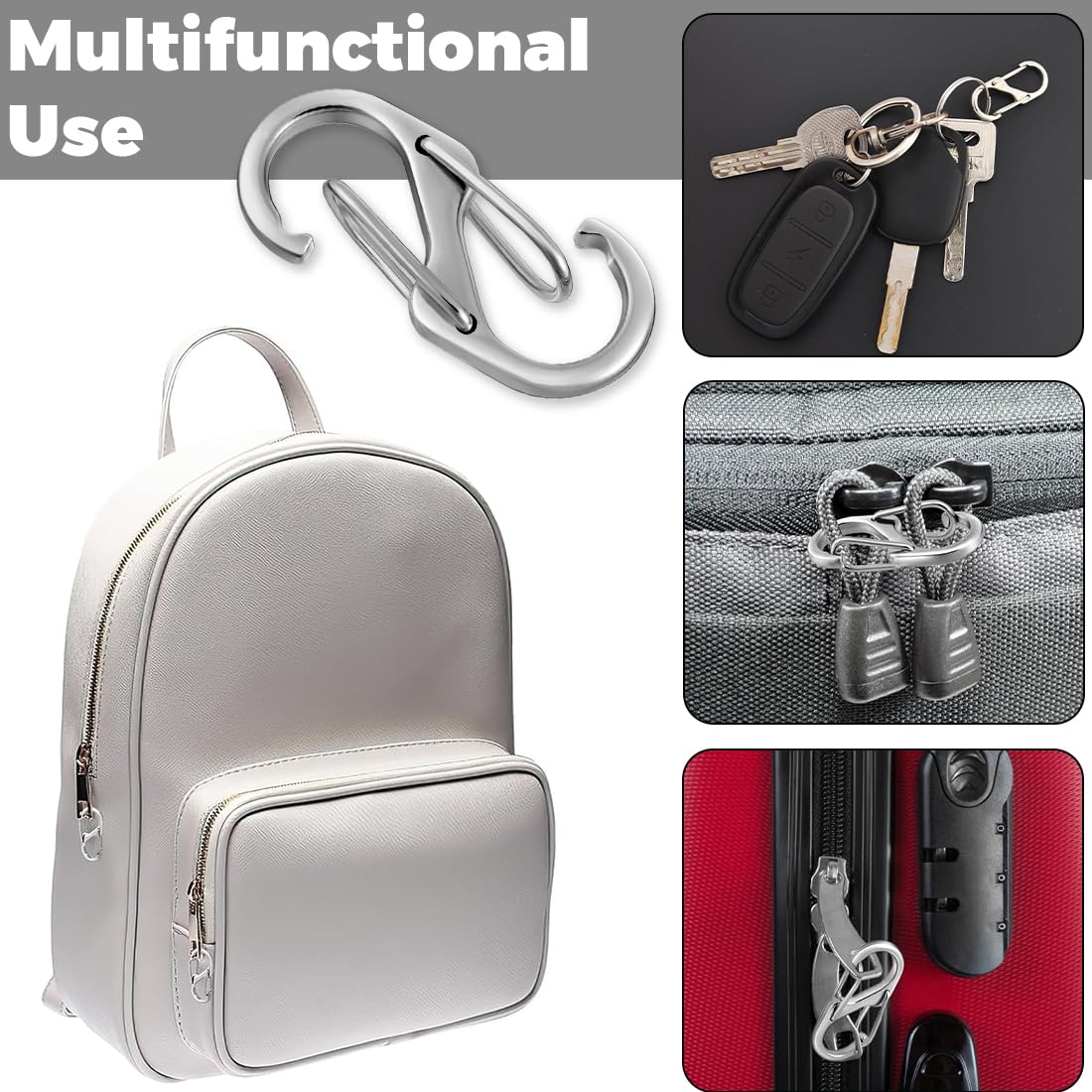 ZKGYUS 20 Mini Moschettoni S, Multicolore, Metallo, CARABINER, Campeggio, Viaggi, Portachiavi, Zaini, Uso Quotidiano