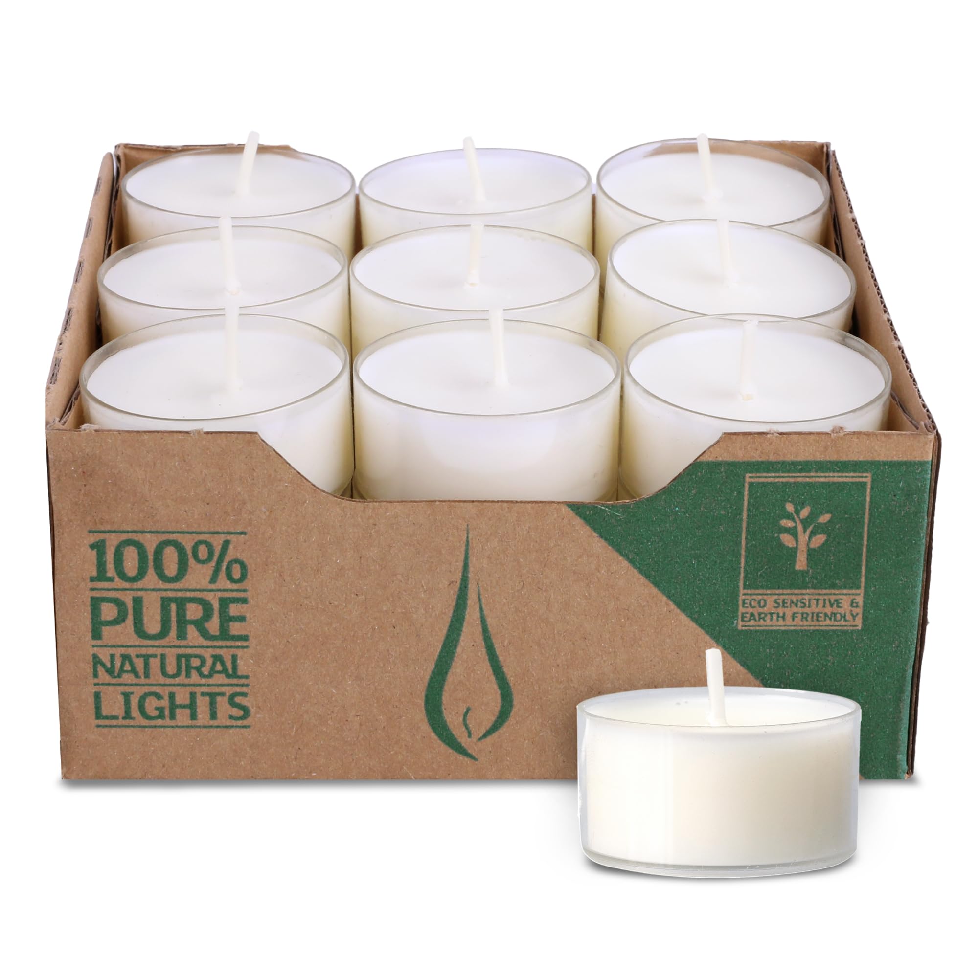 Wenzel Teelichter – 40er Set vegane Raps-Teelichter, CO2-neutral, plastikfrei, ohne Alu, transparente Hülle, Made in Germany