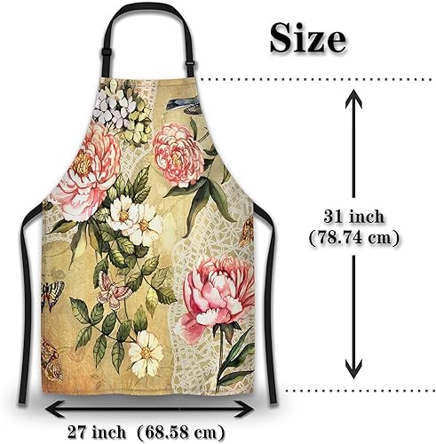 Miniatura 2 de Delantal de jardín para mujer, vintage, acuarela, floral, para cocinar, divertido para cocina, restaurante, barbacoa, pintura, manualidades,
