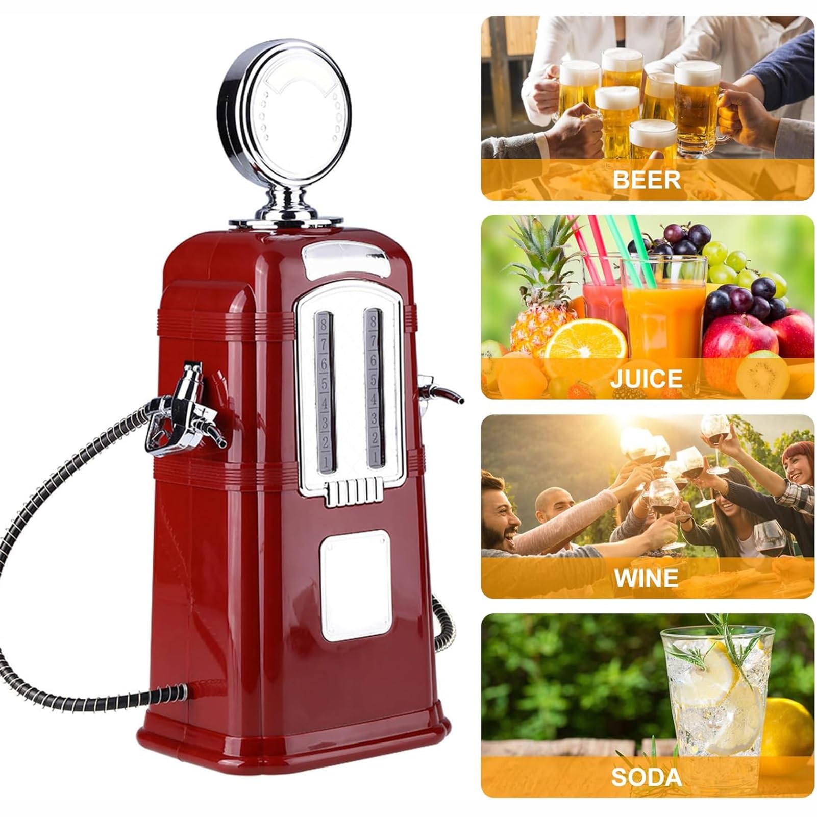 Dispensador de Bebidas de Vino de Doble Boquilla, Decoración Espacial de Doble Boquilla de 1000 Ml, Adecuado for Whisky, Vodka, Cócteles y Otras Bebidas.