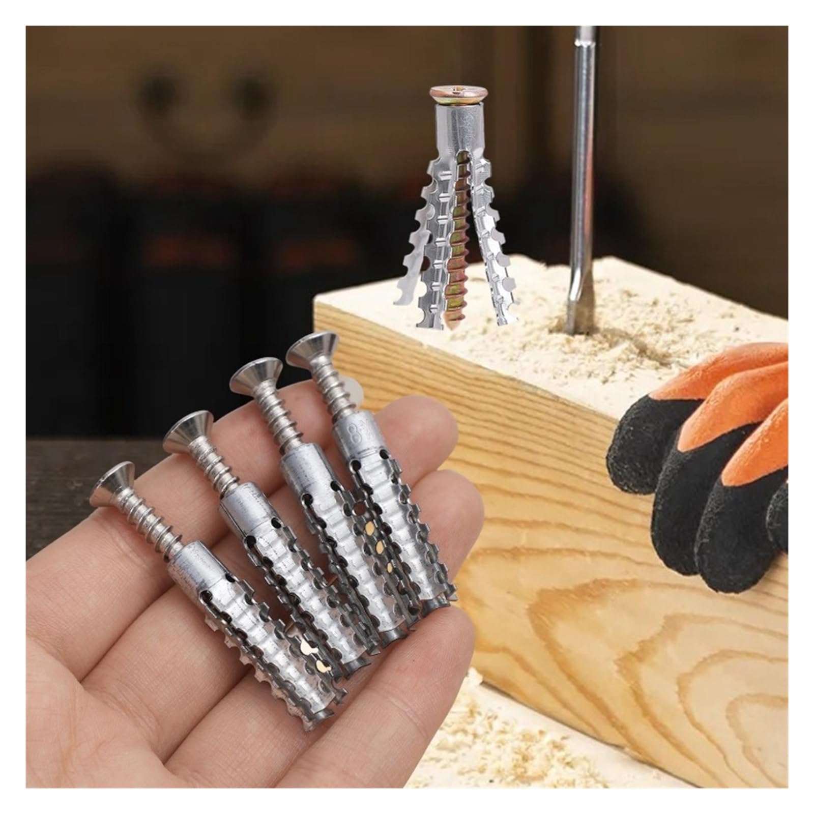 Kit De Anclajes Pared Autorroscantes Tubo Expansión Dentado Acero(80set)