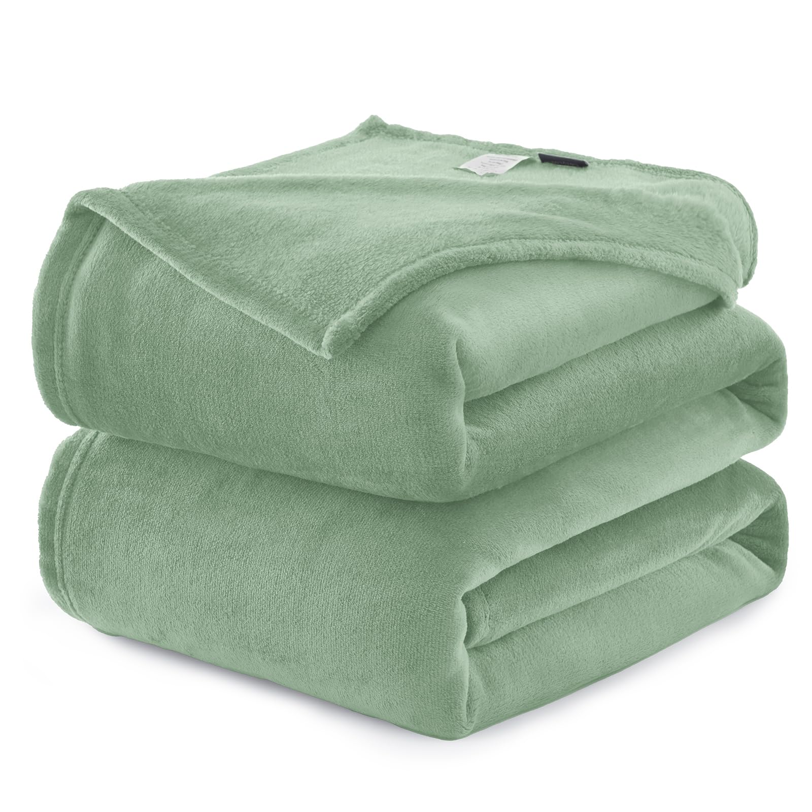 WAVVE Manta Extra Grande para Cama 180, Manta Franela para Sofá 230x270 cm, Sobrecama Suave, Cálida, Transpirable (270x230 cm, Verde Salvia)