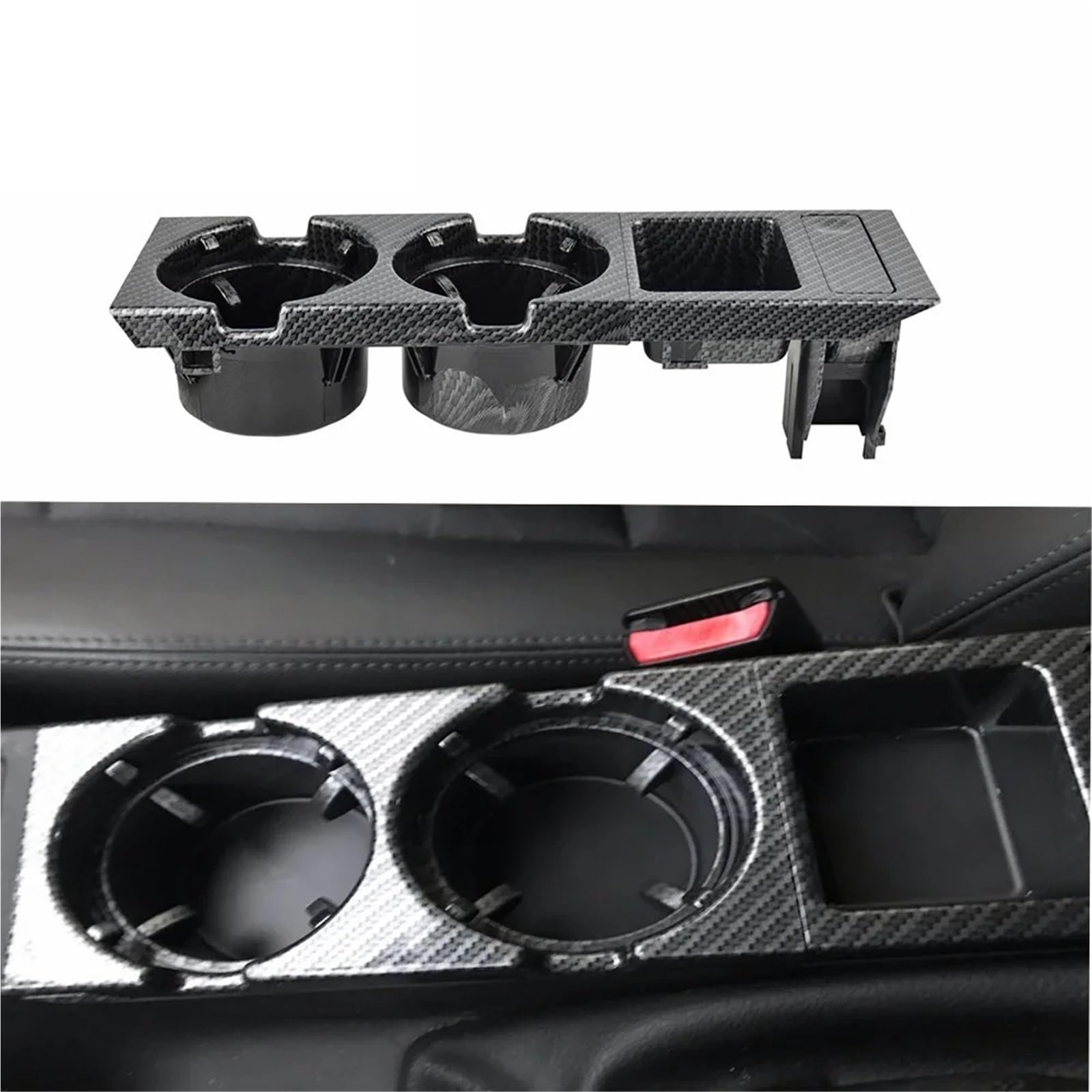 Konsola Środkowa Uchwyt na kubek z wodą i butelkę na napoje do konsoli środkowej samochodu BMW serii 3 E46 323i 318I 320I 98-06 51168217953(Carbon Set)