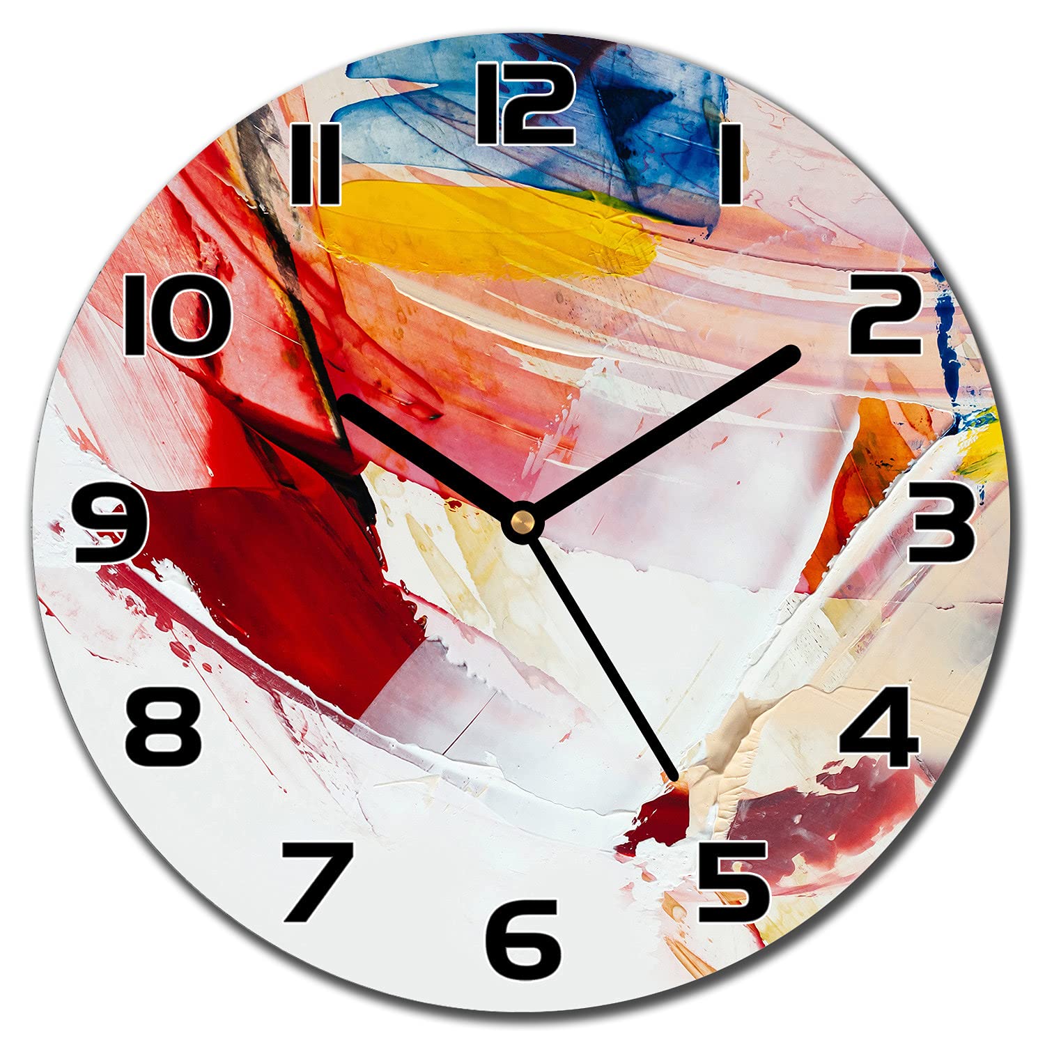Horloge en verre de cuisine moderne de 30 cm pour salon lumineux