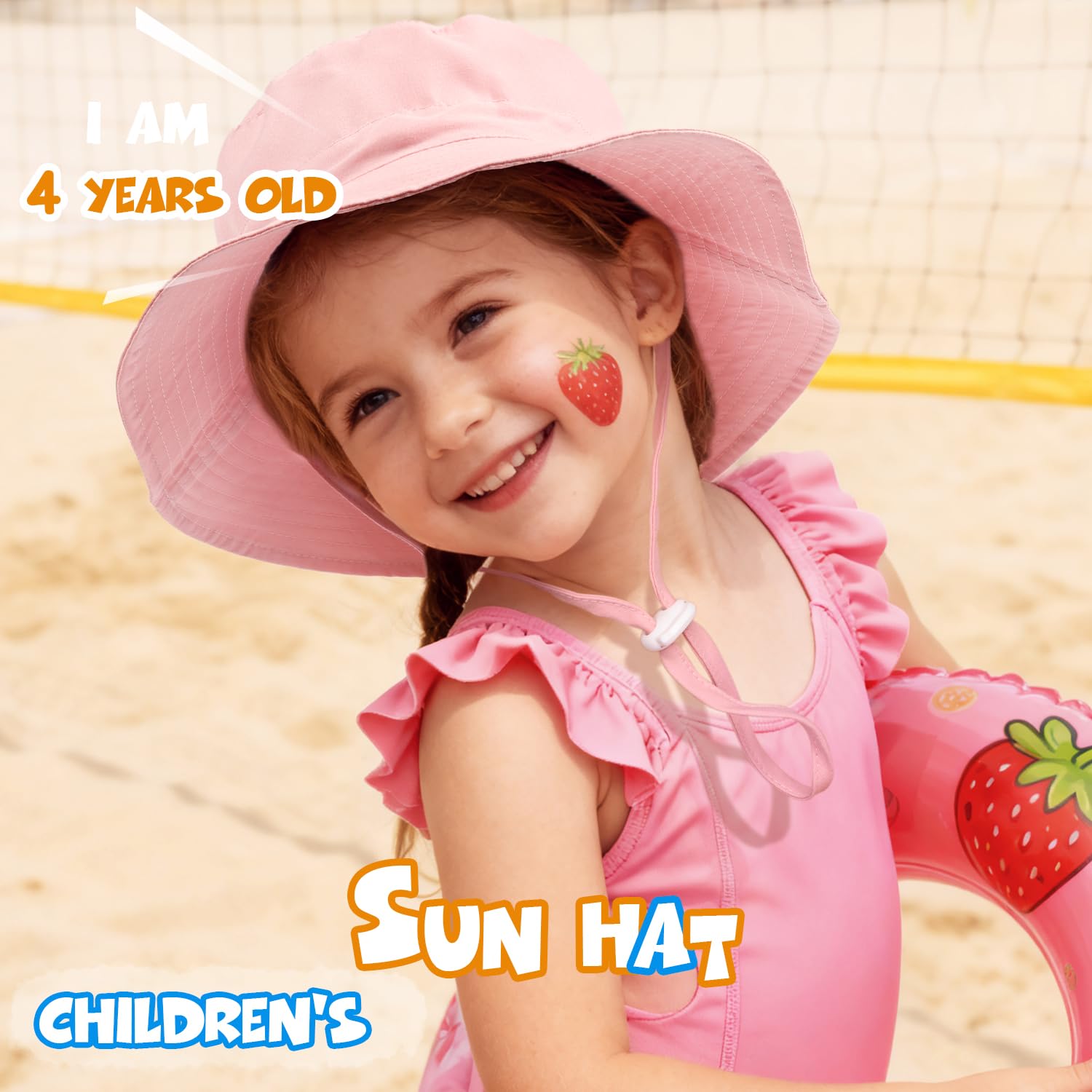 Cappello da sole per neonati, neonati, ragazzi e ragazze, cappello da pescatore per bambini, protezione solare UPF 50+, cappello da spiaggia estivo, 0-5 anni