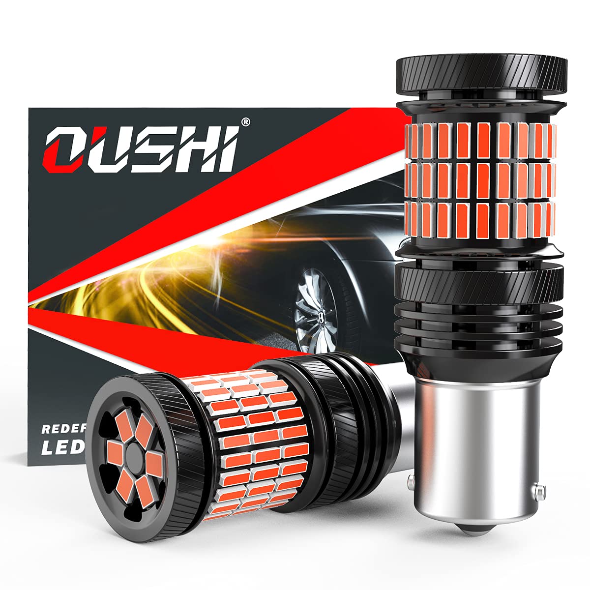 Ampoule LED P21W 1156 BA15S rouge feu de freinage 7506 1003 12V 24V OUSHI voiture