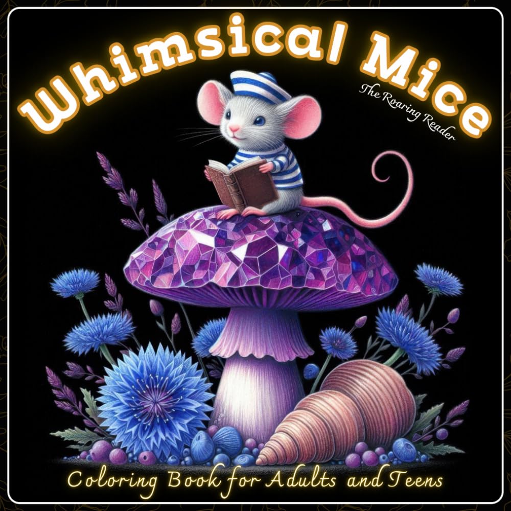 Whimsical Mice Coloring Book for Adults and Teens: 52 Adorable Designs of Cute Mice in Charming Outfits Among Beautiful Mushrooms and Wildflowers for ... and Relaxation (Enchanted Fauna Series)