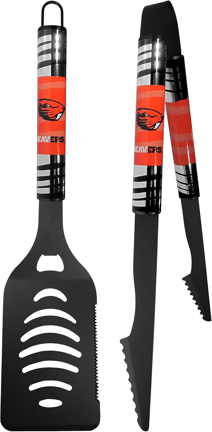 Siskiyou Sports NCAA Oregon State Beavers 2 pc Black Tailgate BBQ Set Team Colors, One Size