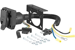 Curt Curt Curt 57672 Dual-Output 4-Way Flat Vehicle-Side to 7-Way RV Blade...