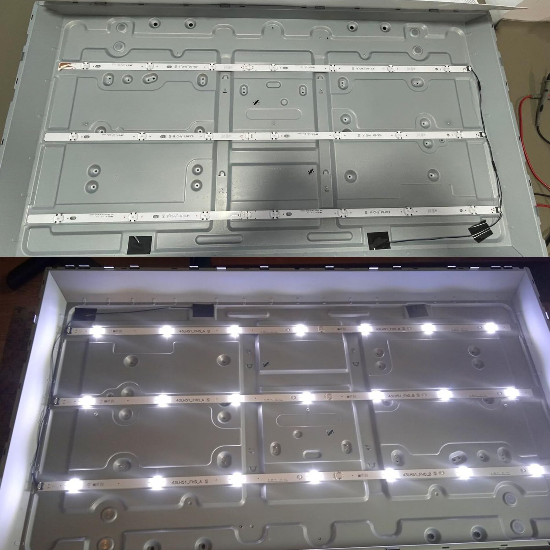 Bande de rétroéclairage LED for 7 lampes compatible for Innotek 17Y 43 pouces - Type A 43UJ6300 43UJ6307 43LJ594V HC430DUN SSC_43LJ61_FHD 43UJ630V 43UJ634V Bande lumineuse TV