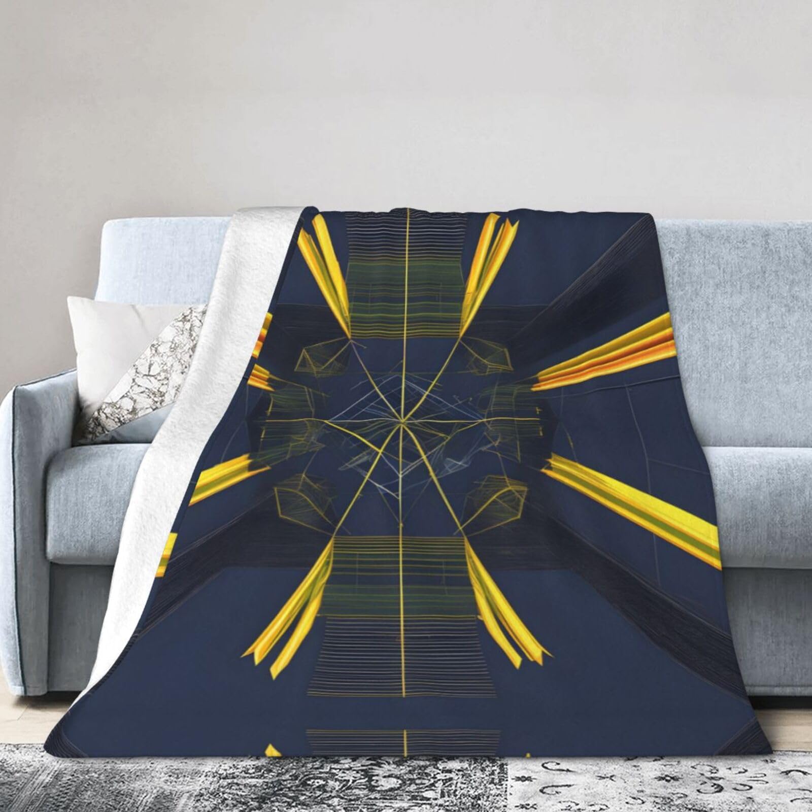 Multidimensional Space 60"x50" Fleece Blanket, Full Size, Super Soft, Suitable for Bed, Sofa, Camping, All Seasons