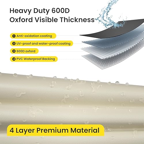 Miniatura 6 de NBXPOW 600D Golf Cart Cover Heavy Duty Waterproof Golf Cart Covers Universal Fits for Most 2 or 4 Passenger Club Car, EZGO, Yamaha