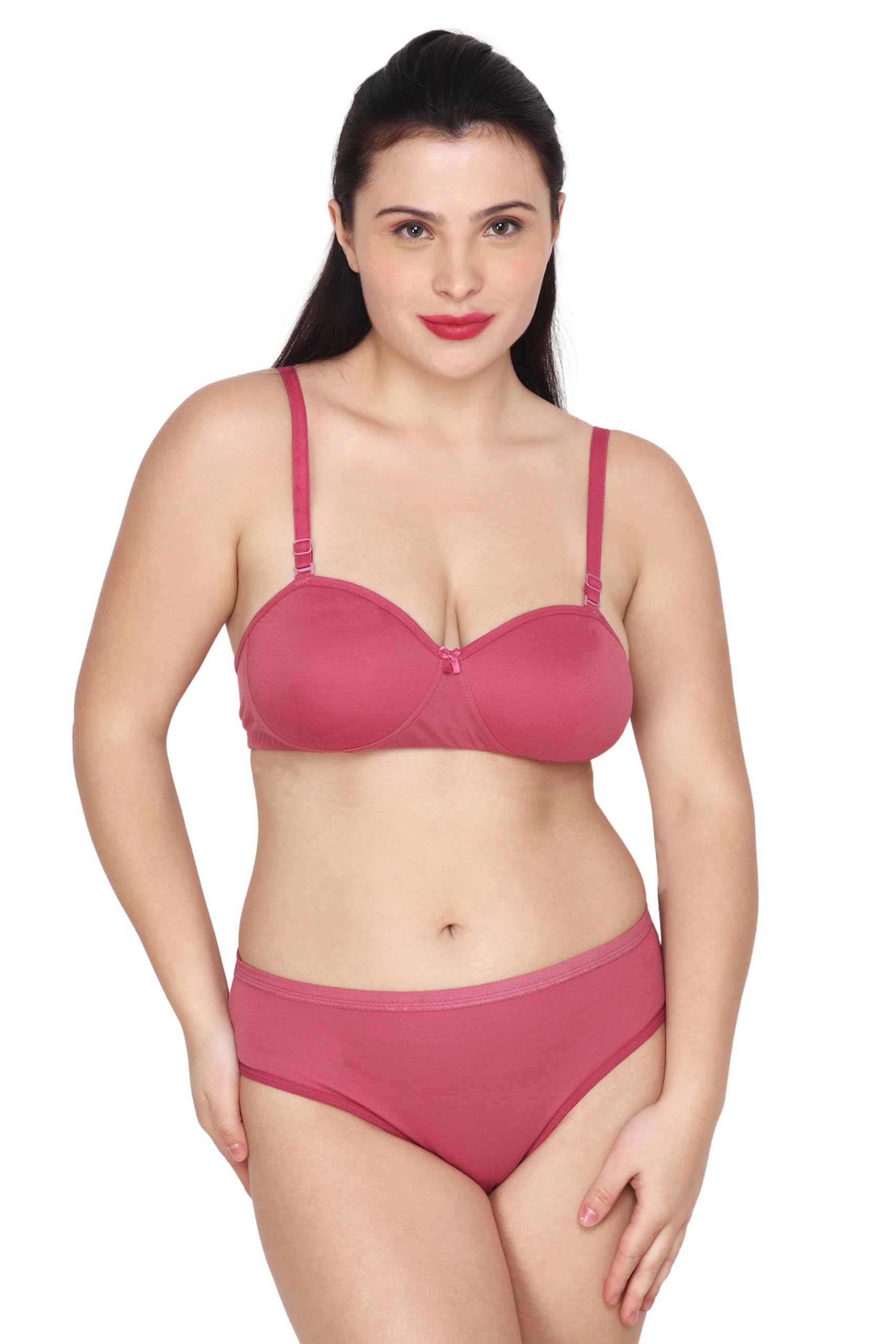 Women Cotton 2 Piece Bra and Panties Lingerie Set for Honeymoon | Anniversary | Everyday Bra Panty