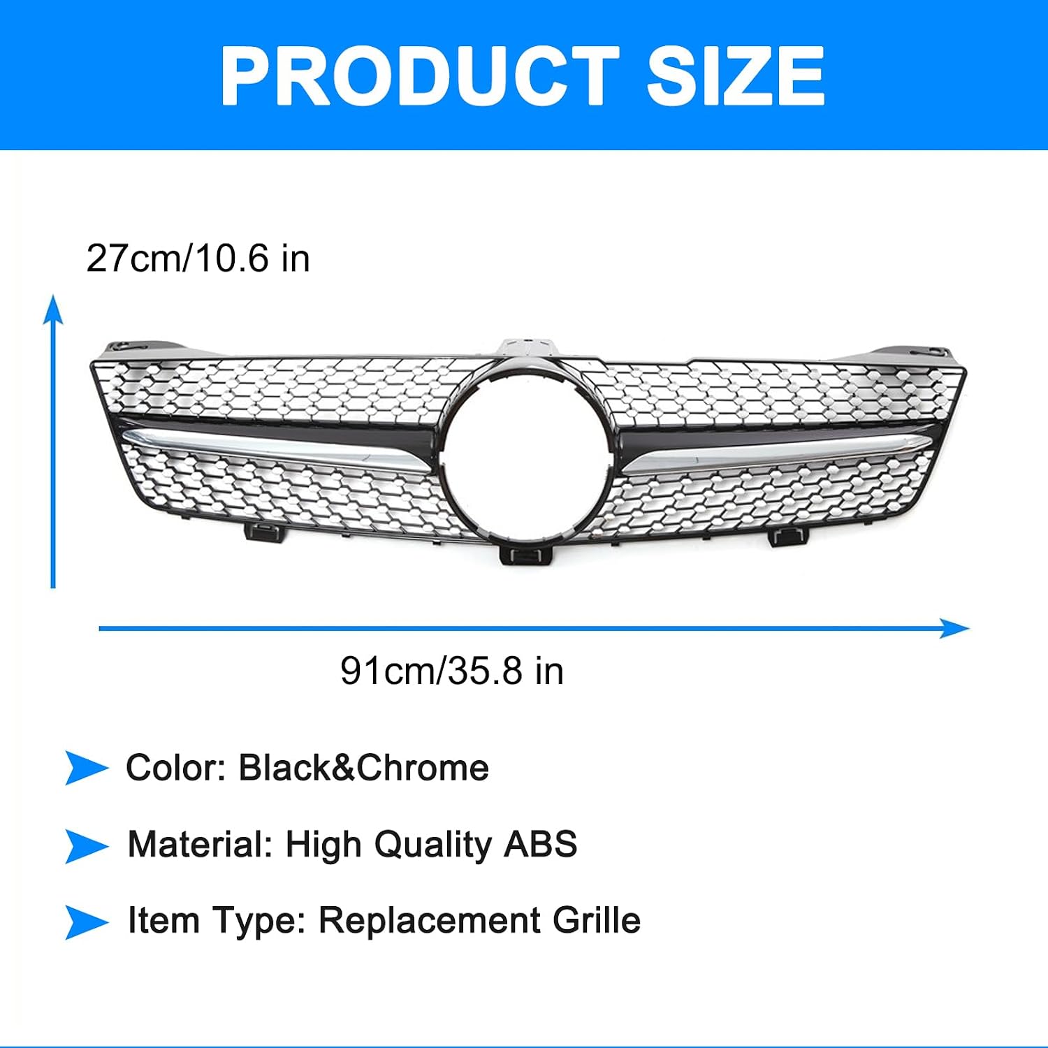 Front Grille for Mercedes Benz grill W219 CLS350 CLS500 CLS550 CLS63 AMG CLS55 AMG 2005 2006 2007 2008 Black CLS Class Diamond Grill