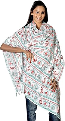 Exotic India Gayatri Mantra Prayer Shawl - Multi Color