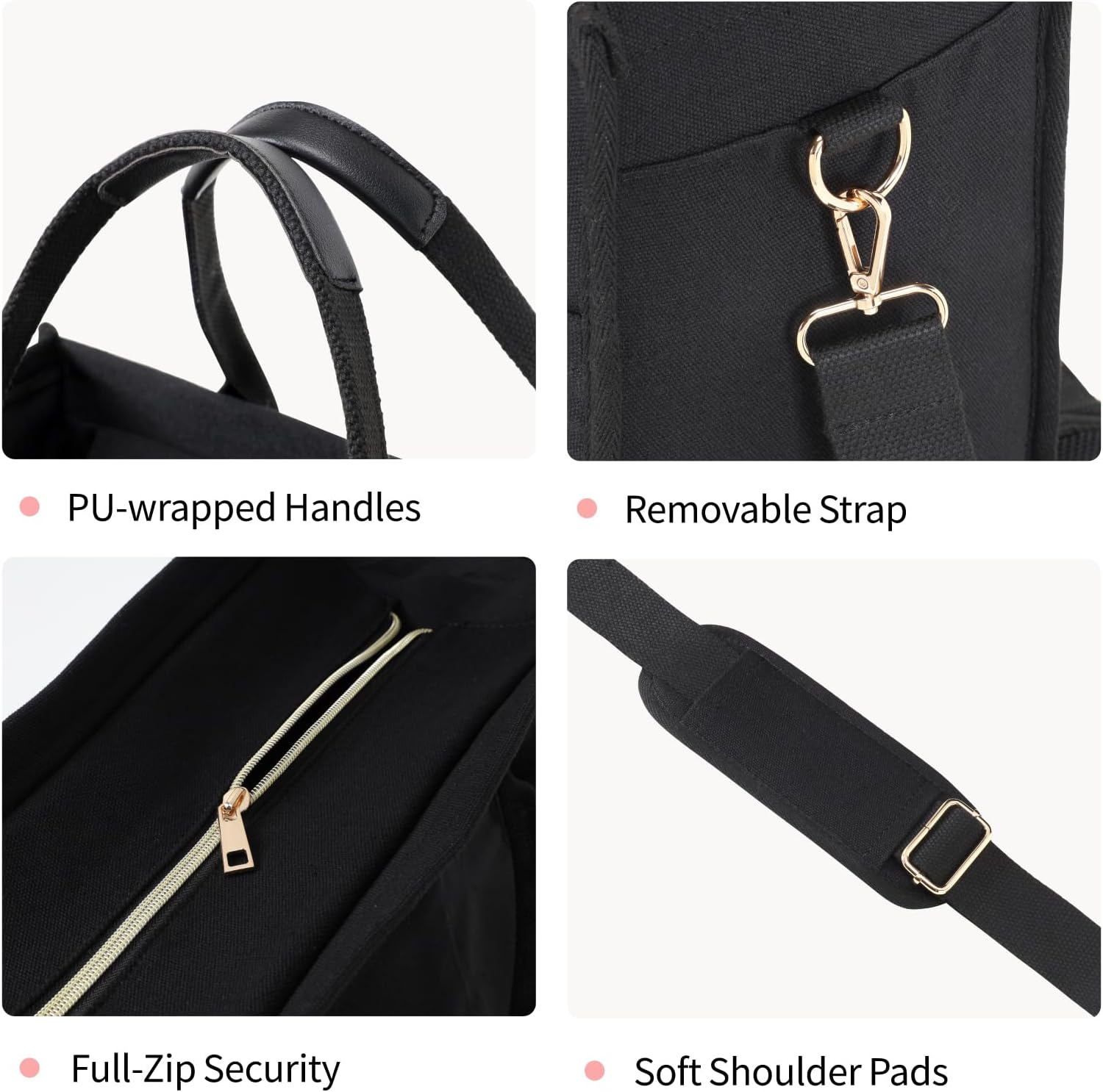 F-color College Tote Bag for School - Large Canvas Teacher Tote Clinical Nurse Bag for Women Nursing Work