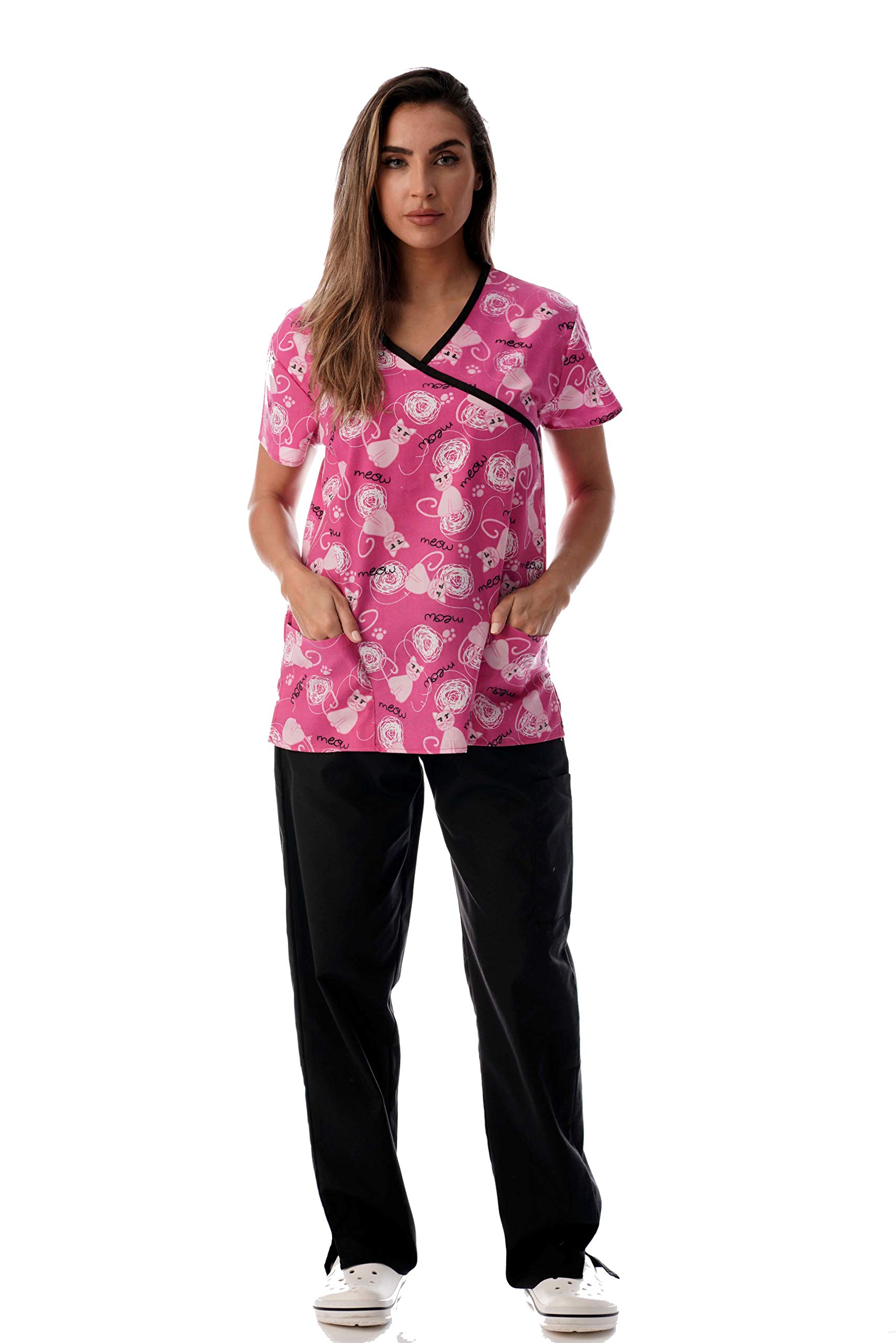 Just Love Nursing Scrubs Set for Women Print Scrubs (Mock Wrap)