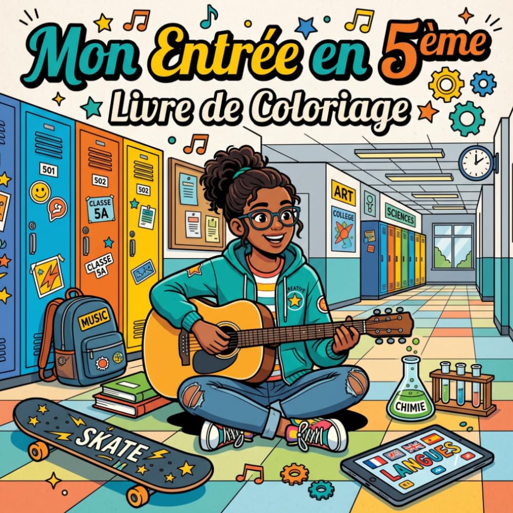 Mon Entrée en 5ème Livre de Coloriage: Activités Créatives pour une Année au Collège (Mon Entrée à l'École)