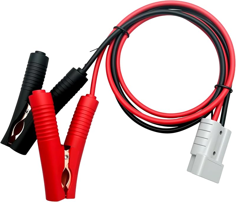 Cabo jumper com conector Anderson repustor 10AWG 50 A e garra jacaré – 1 m
