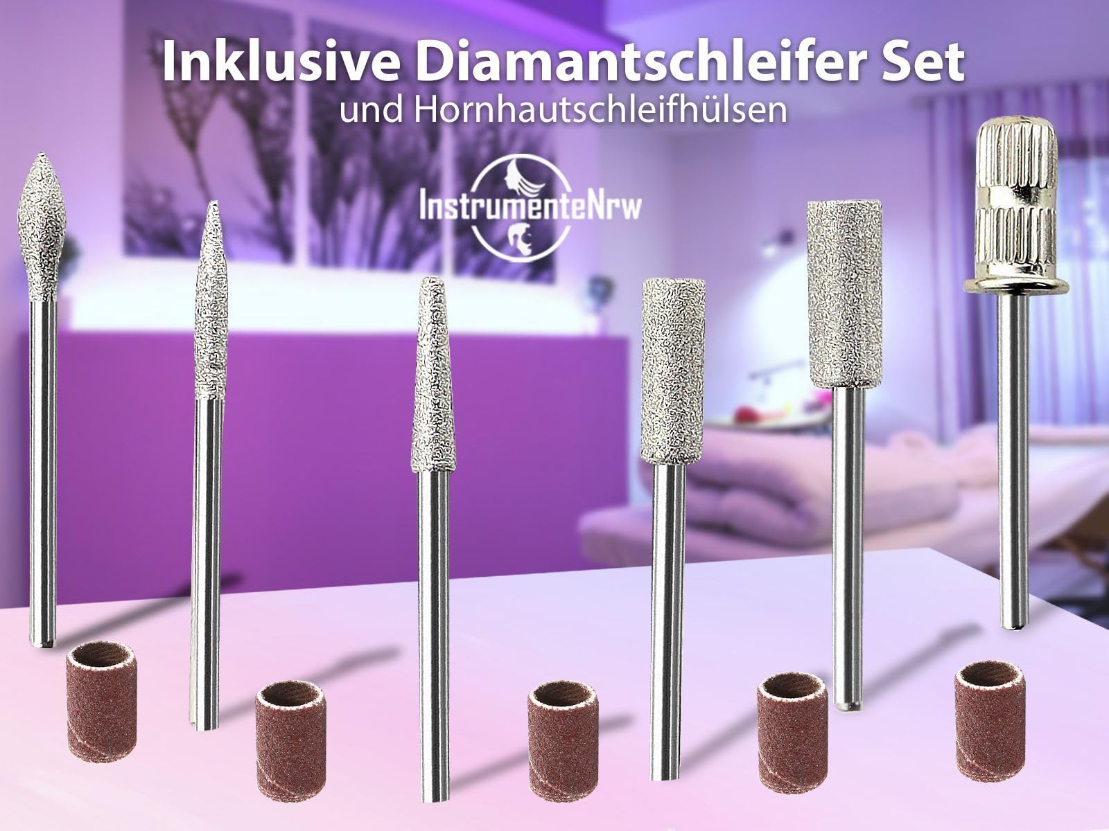 Profi Fußpflegegerät Pediküre-Fußpflege-Set & Nagelzangen-Set 25.000 U/min | Delux Hornhautentfernung und Nagelpflege mit starker Leistung 3 Fußpflege Nagelzangen und 2 verschiedenen Eckenheber