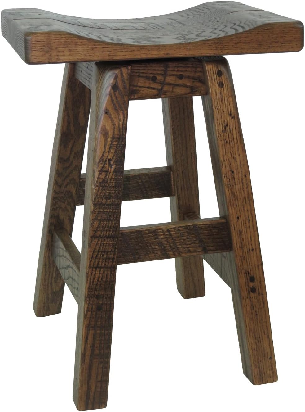 BARN Wood Saddle Swivel BAR Stool (30" Seat Height)