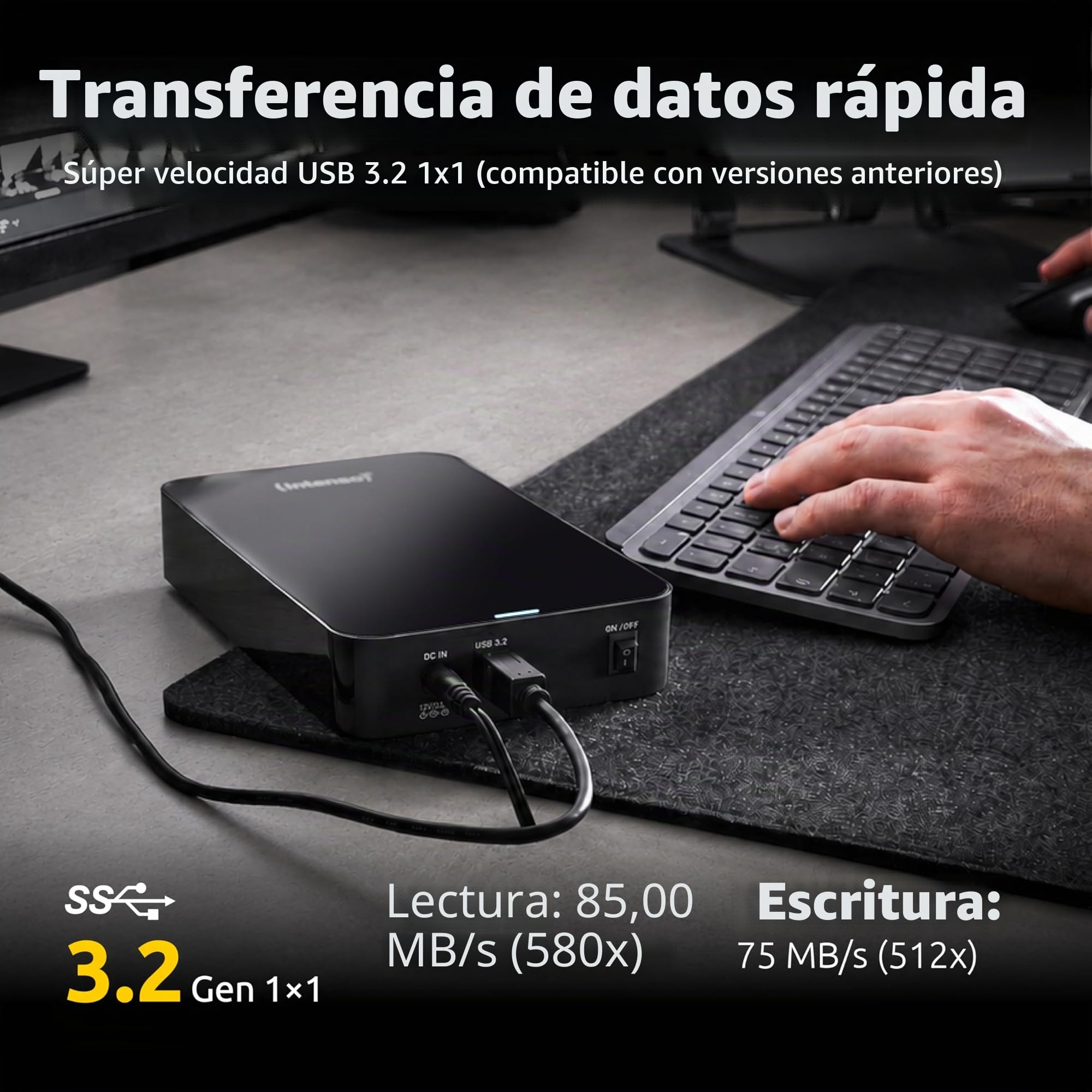 Intenso HDD Externo 6031516 8tb 3.5" USB 3.0 Negro