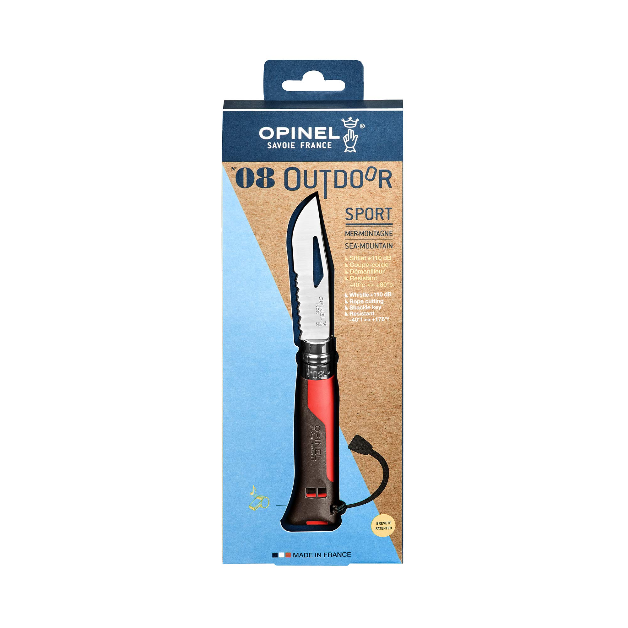 Opinel Couteau de poche Outdoor rouge N¬∞08