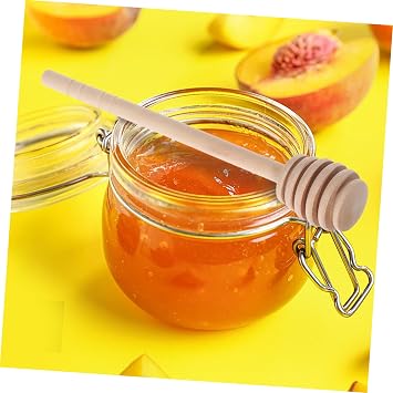 50pcs Wooden Honey Sticks with Deep Groove Design Honey Stirrrers