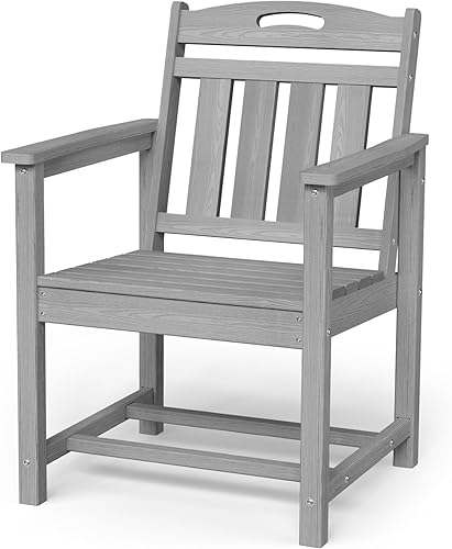 Miniatura 17 de HDPE - Juego de comedor al aire libre, mesa y sillas de patio, mesa exterior de 7 piezas y 6 sillas, agujero para sombrilla de 2 pulgadas, muebles